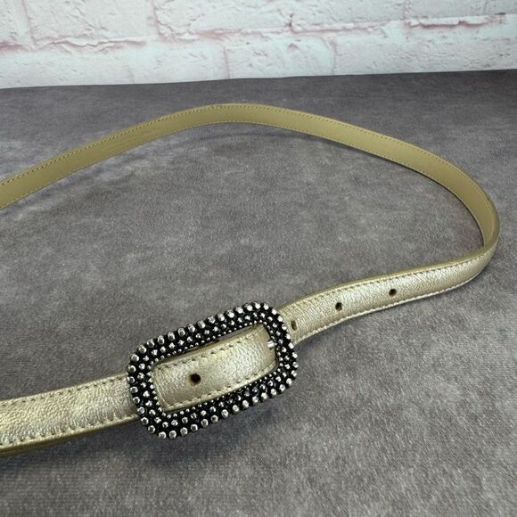 Bottega Veneta Slim Gold Beige Leather Belt 85/34 main image 10